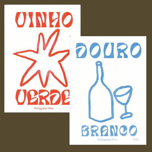 Handgemaakte wijn posters uit Portugal