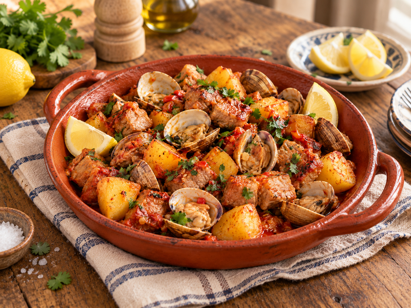 Pittige carne de porco à alentejana